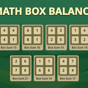 Scherp je geest met Math Box Balans, een leuk en uitdagend cijferpuzzelspel. Wissel blokken om de sommen in elke box gelijk te maken en test je logica. Speel…