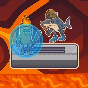 Daag een vriend uit in een chaotische arena waar één verkeerde beweging een vurige ondergang betekent. Duw je rivaal, ontwijk vallende raketten en vecht om de…