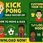 Ervaar een unieke mix van tafelvoetbal en pong in dit snelle arcade voetbalspel. Daag de AI of een vriend uit op hetzelfde apparaat. Speel nu gratis.