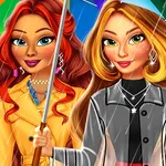 Ga de uitdaging aan van regenachtige dagmode! Mix en match leuke jassen, laarzen en paraplu's om de perfecte look te ontwerpen voor somber weer in dit leuke…