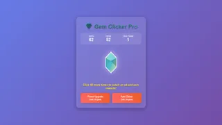 Klik je weg naar rijkdom in Gem Clicker Pro. Verzamel edelstenen, investeer in krachtige upgrades en zie je fortuin groeien in deze bevredigende idle clicker.